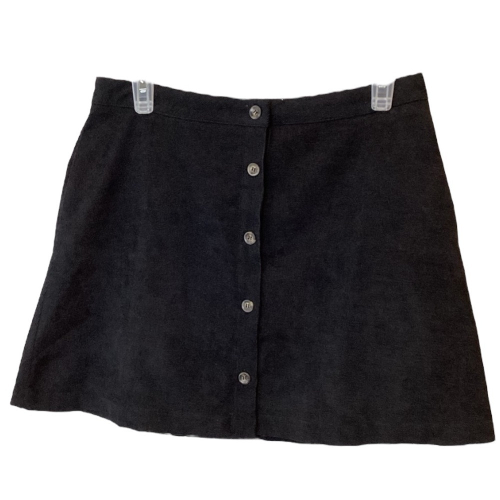 IJOAH Corduroy Button Down Skirt Size Medium M Black - Picture 9 of 9